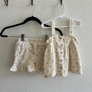 R&B Organic Cream Top and Shorts Set